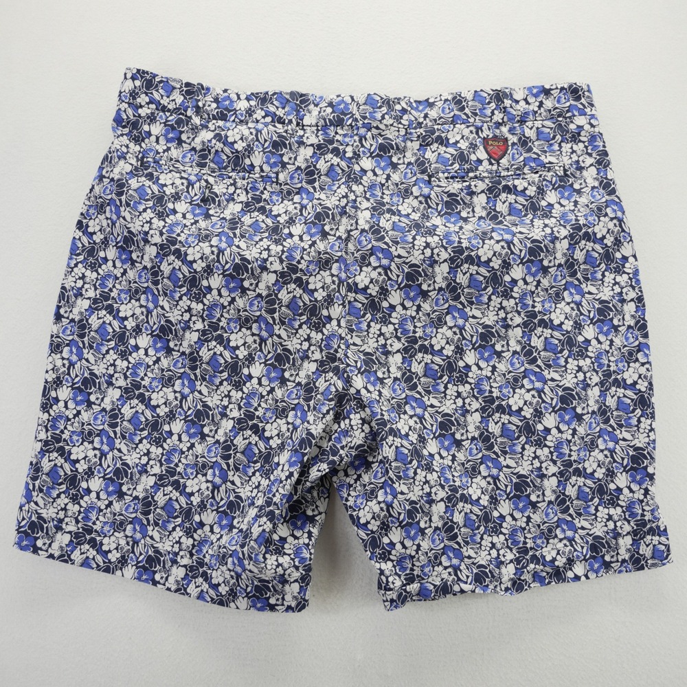 Polo Golf Ralph Lauren Mens 38 Floral Shorts Blue White Classic Fit Cotton Blend - Picture 7 of 9